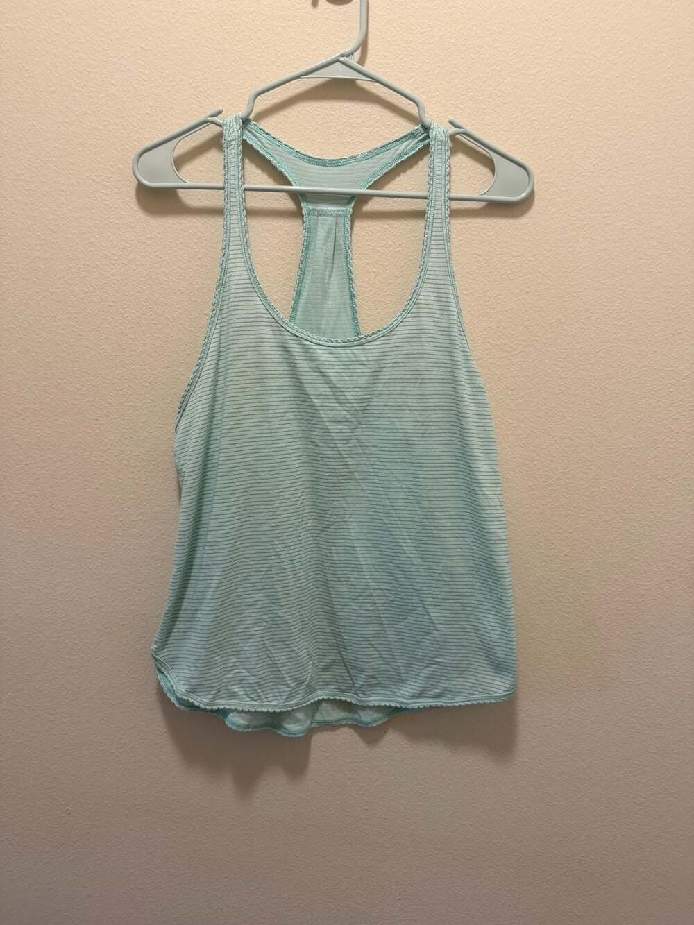 Lululemon 105F Singlet Racerback Tank Top Striped Green Teal